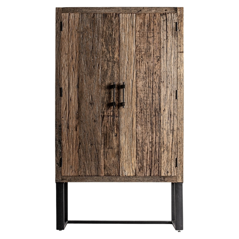 Armadio rustico industriale in legno di recupero e metallo artigianale