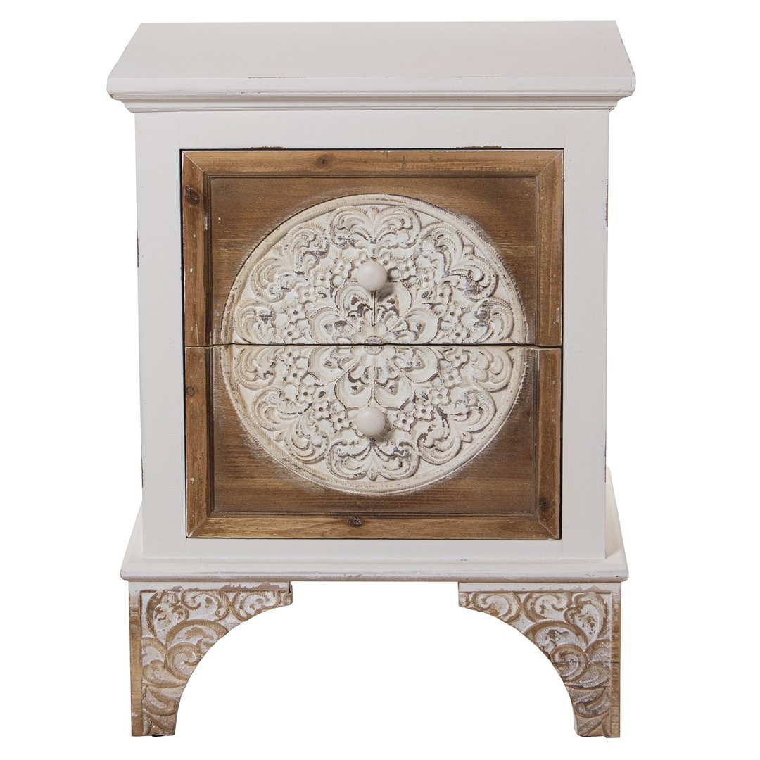 Comodino provenzale shabby bicolore