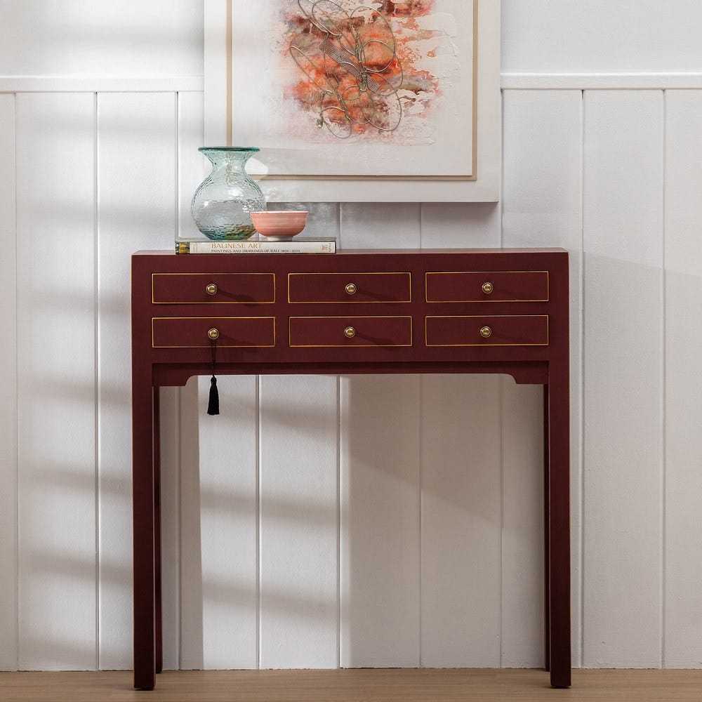 Consolle stile cinese terra bruciata