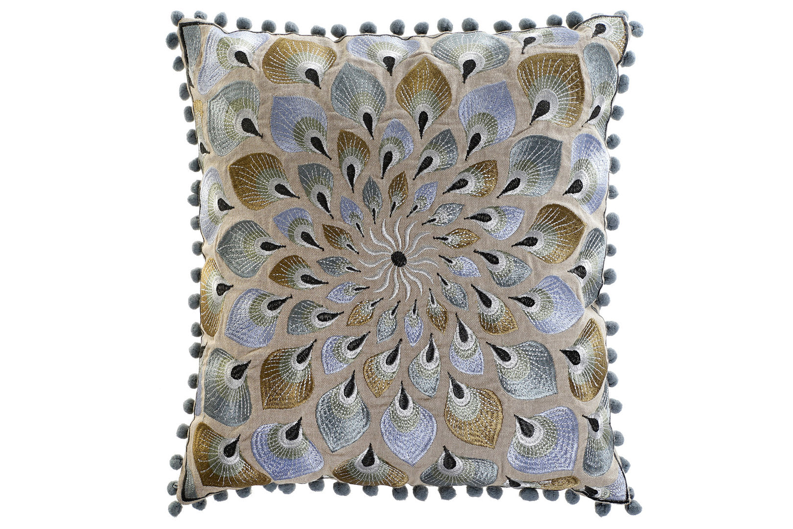 Cuscino ricamato boho chic 40x40
