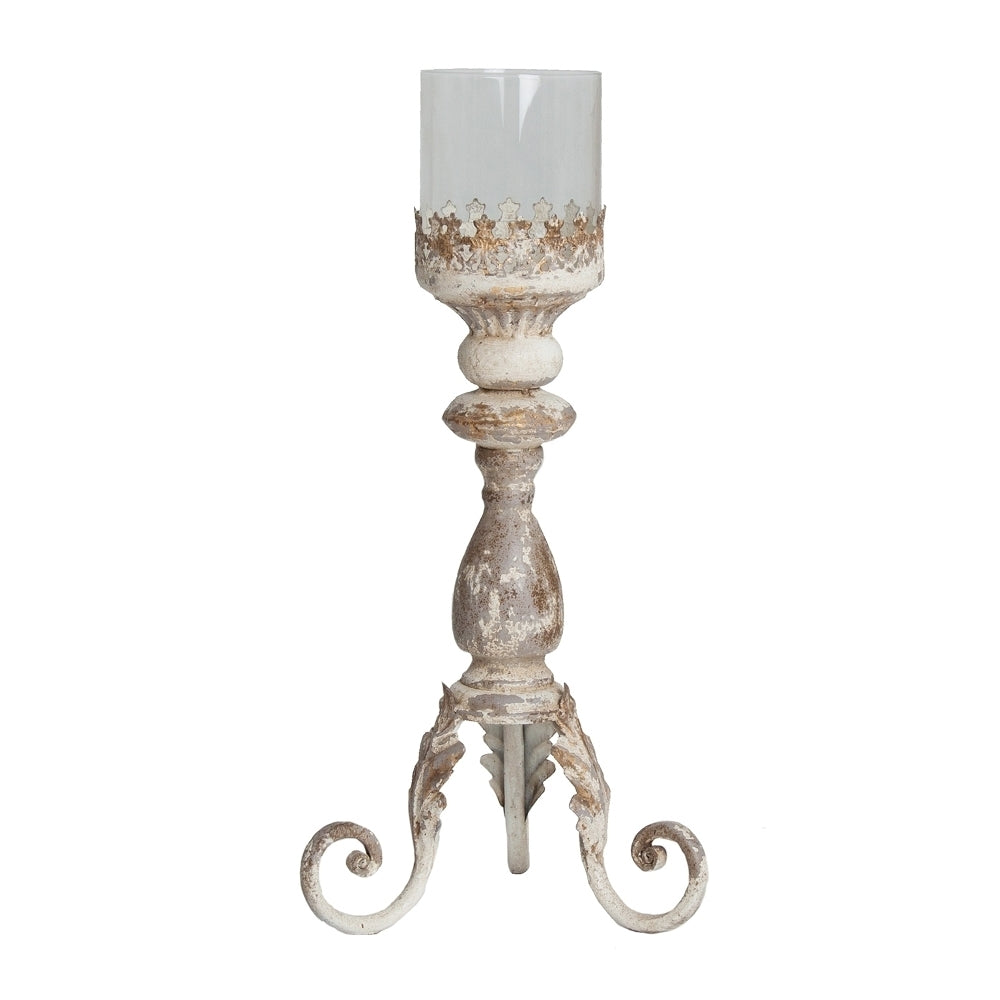 Candeliere provenzale bianco anticato