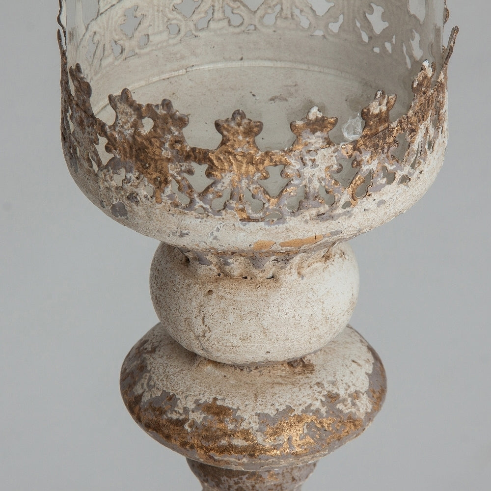 Candeliere provenzale bianco anticato