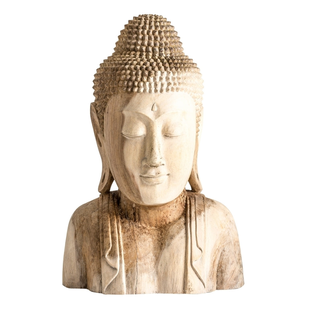 Busto Buddha legno naturale