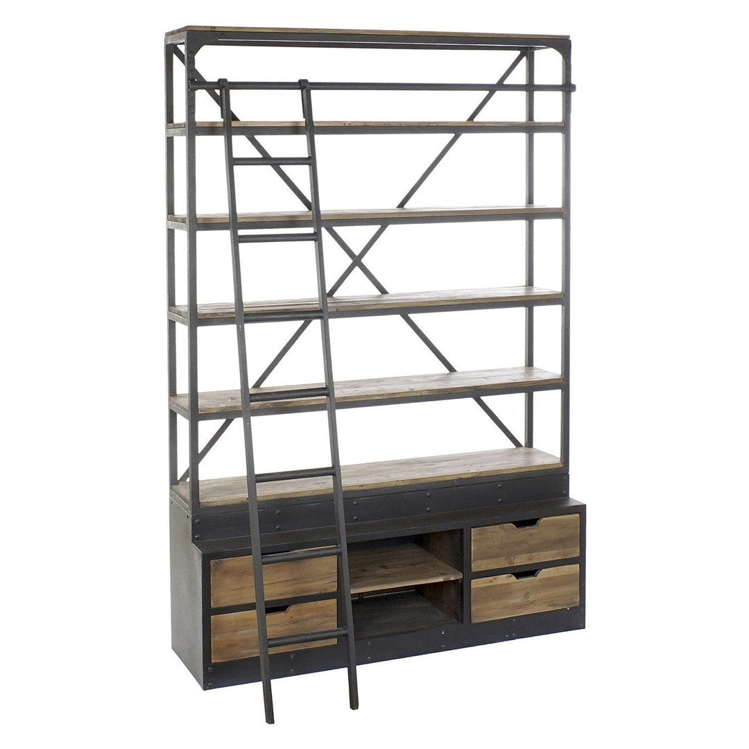 Libreria industrial con scala