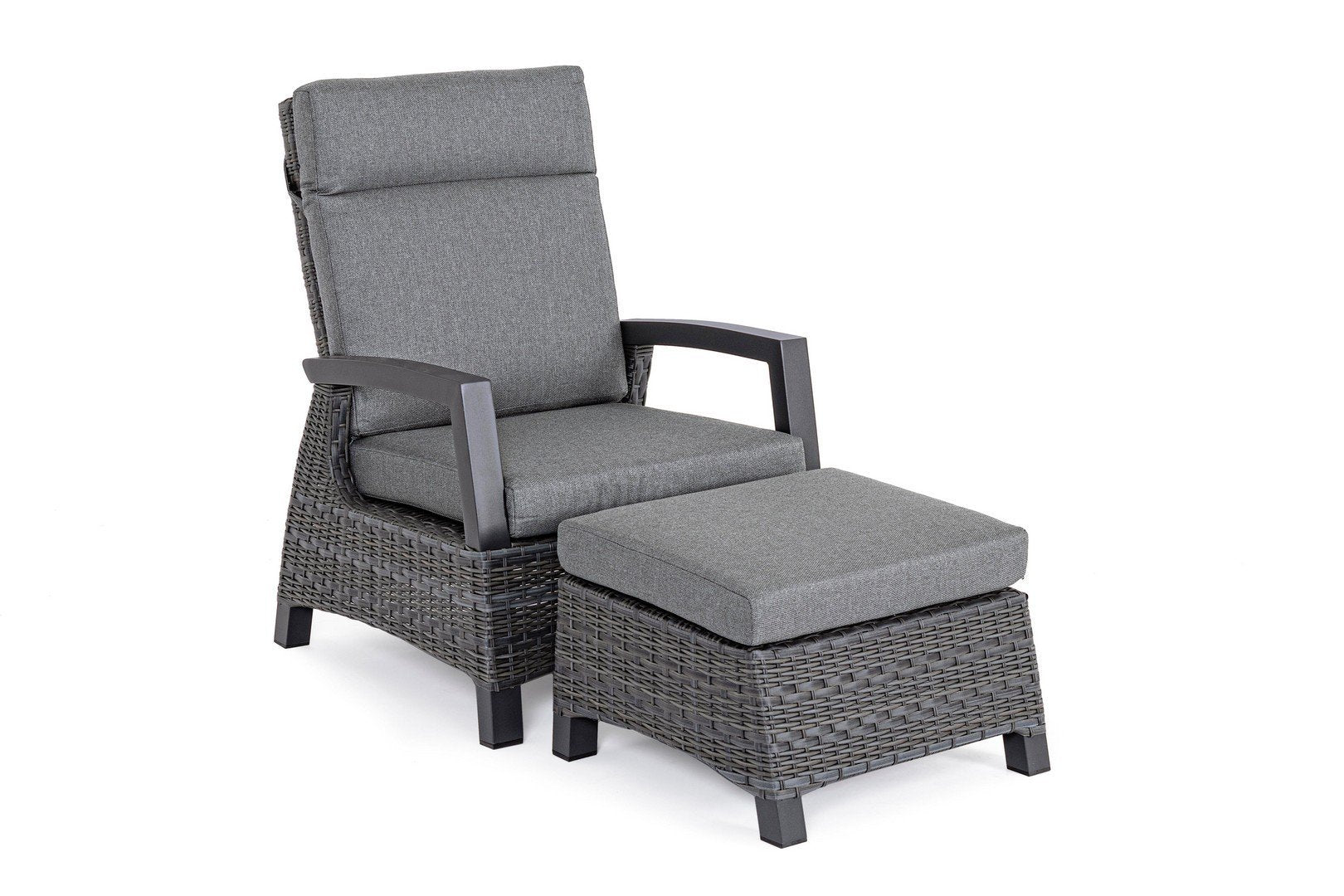 Poggiapiedi con cuscino rattan