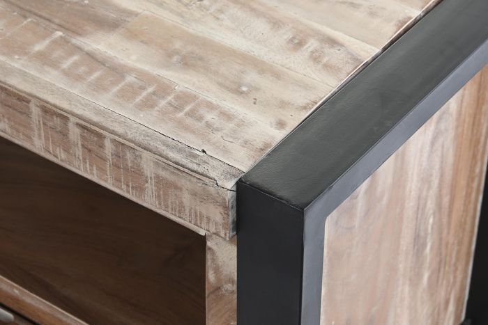 Porta TV industrial legno massiccio