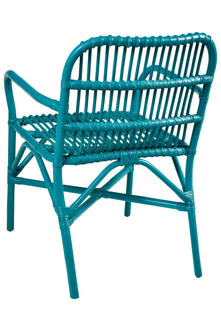 Poltrona rattan naturale turchese