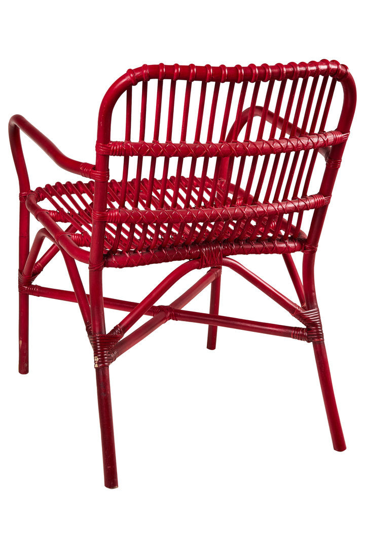 Poltrona rattan naturale rossa