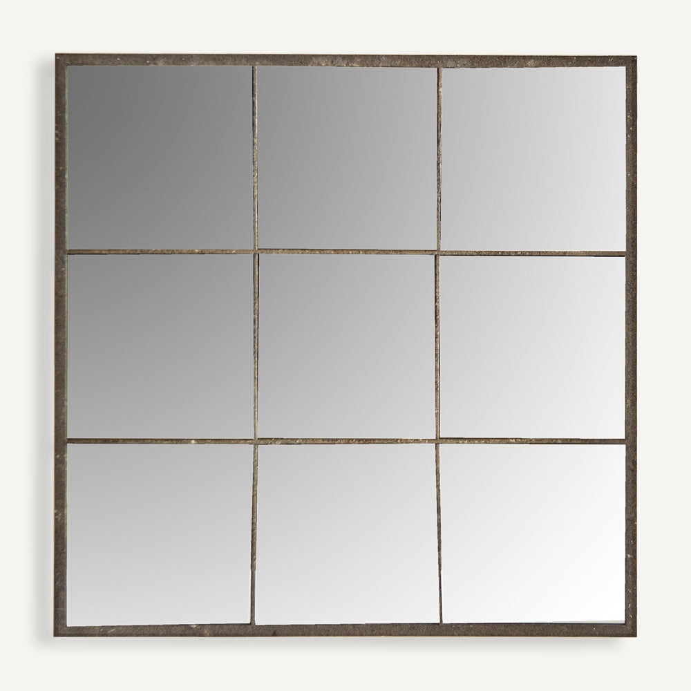 Specchio riquadri industrial grigio