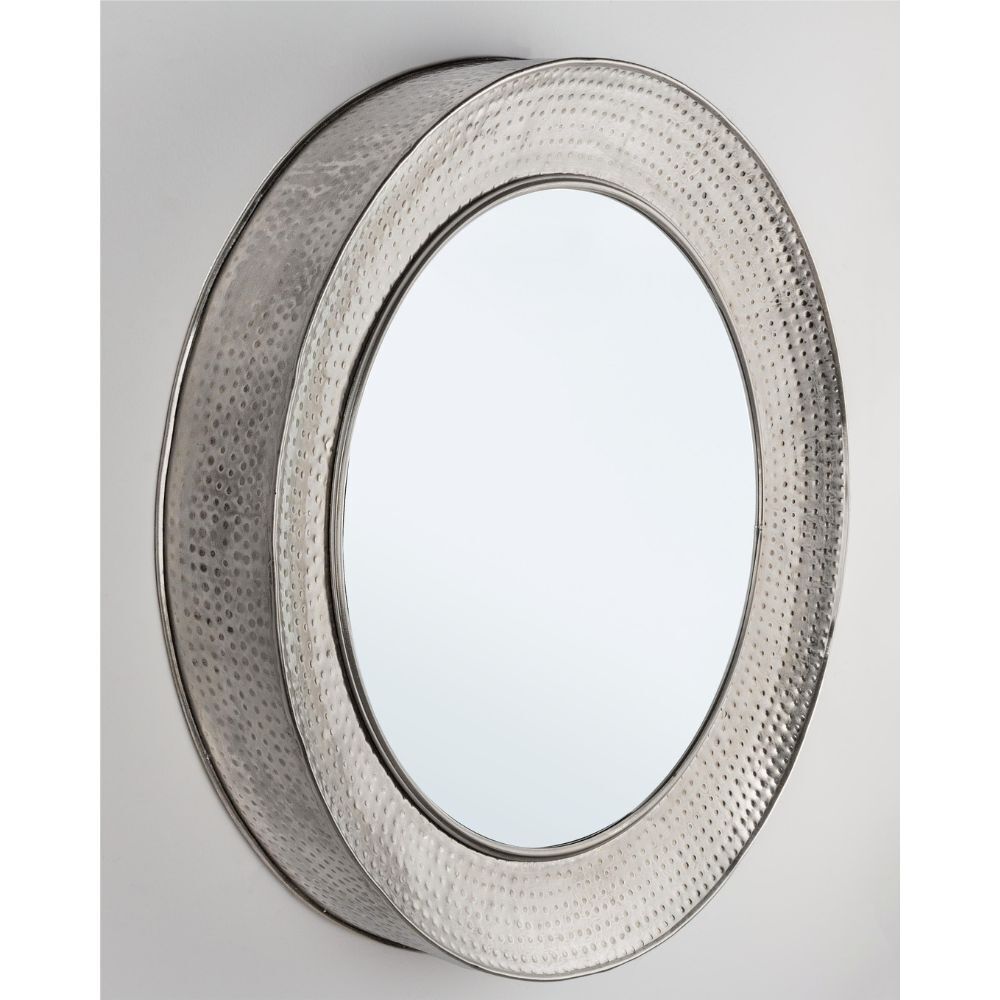 Specchio rotondo argento anticato