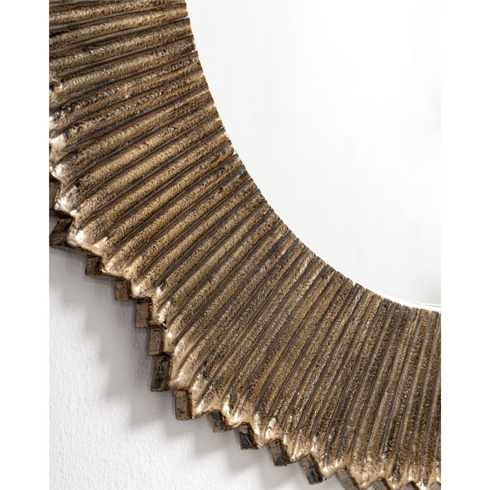 Specchio rotondo oro anticato