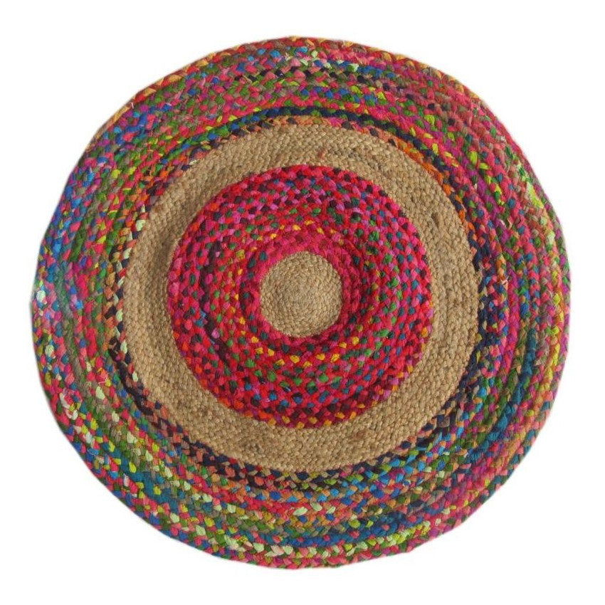 Tappeto fibre intrecciate multicolor