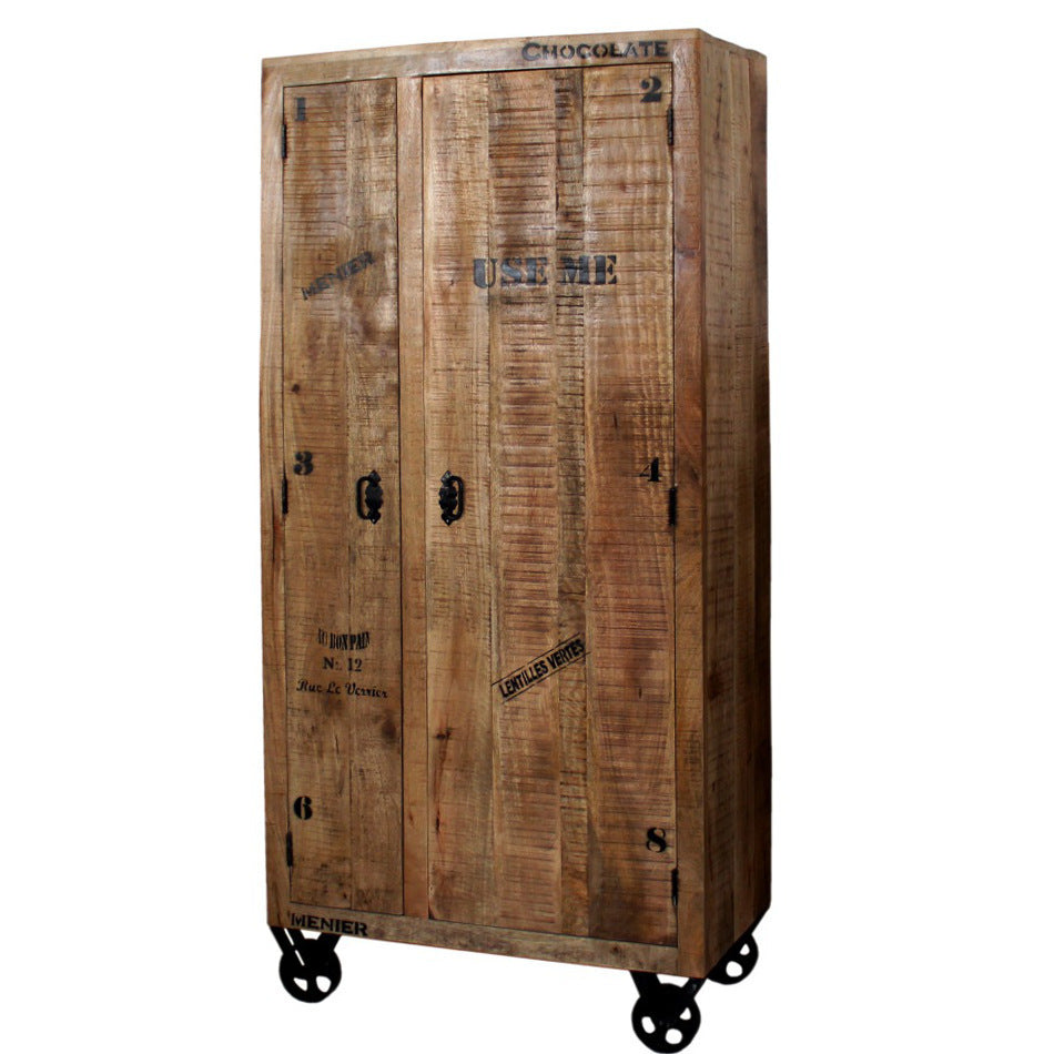Armadio stile industrial legno mango