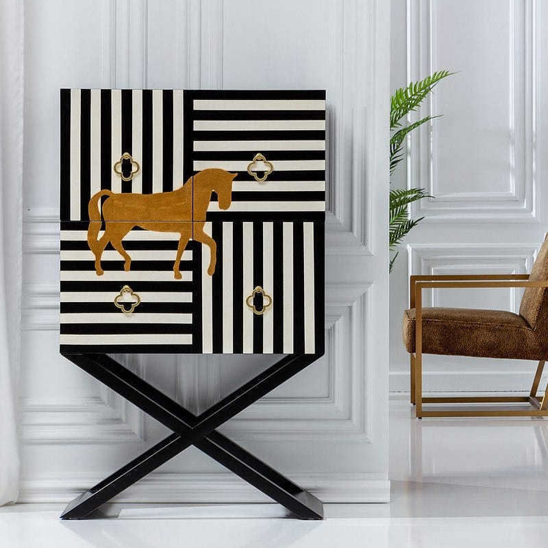 Armadio Art Deco bianco nero