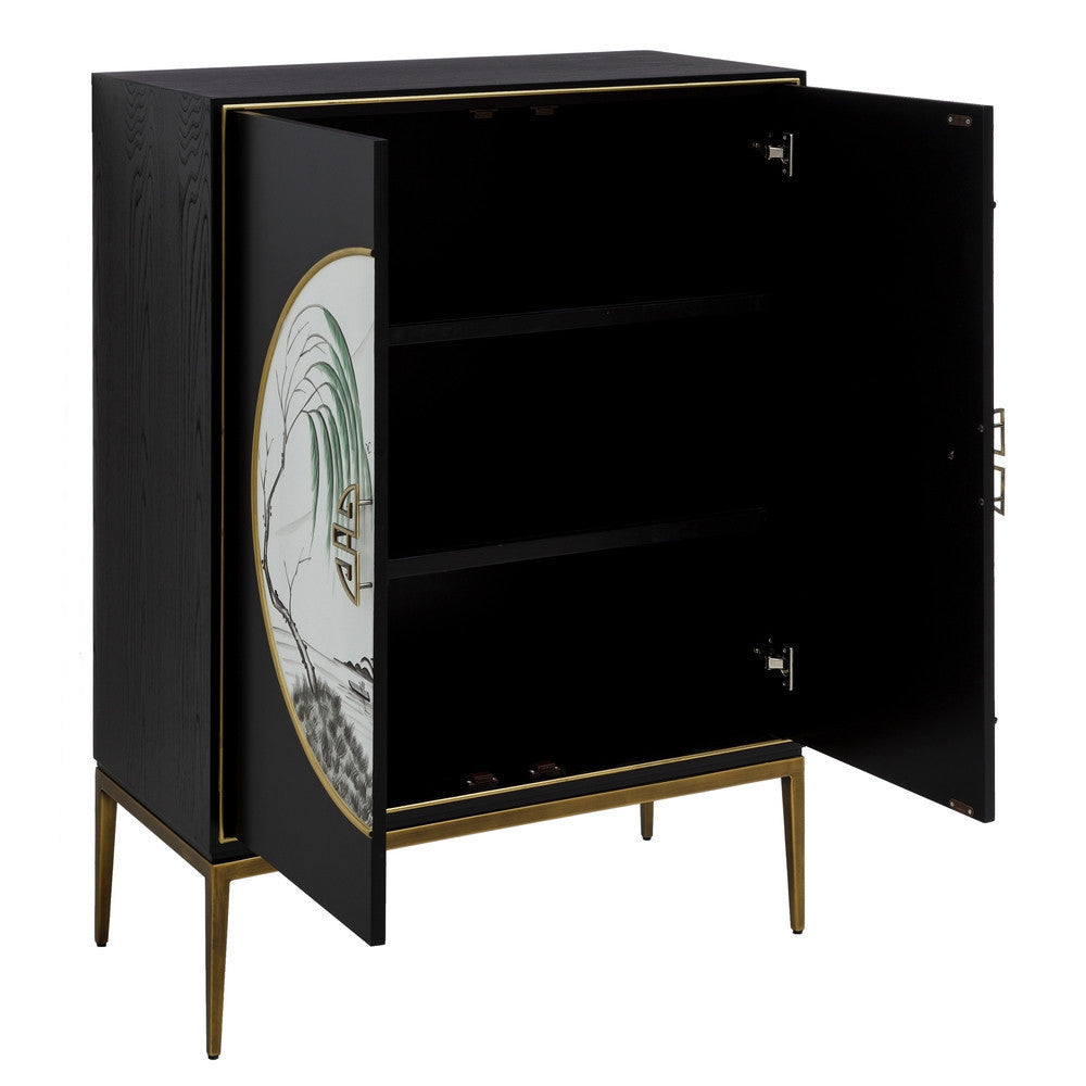 Armadio orientale nero dipinto