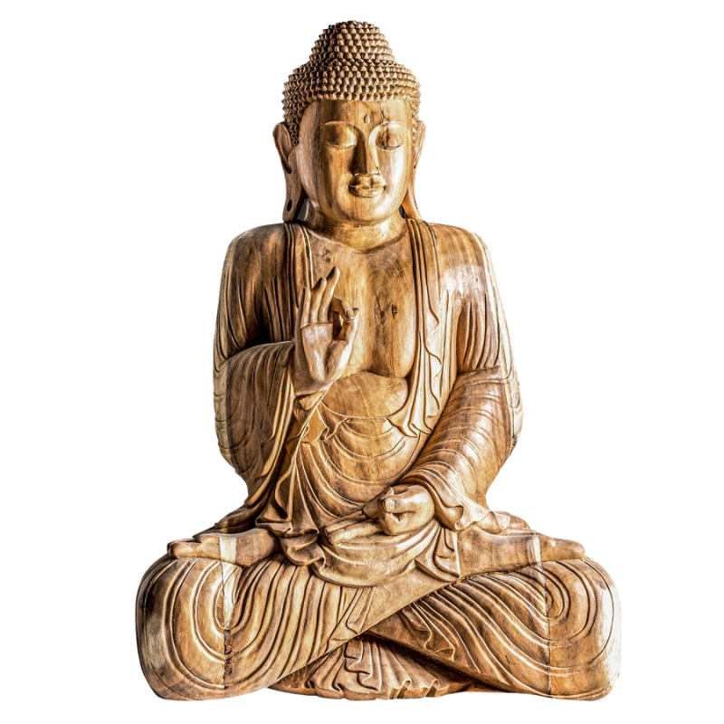 Scultura legno buddha H 155