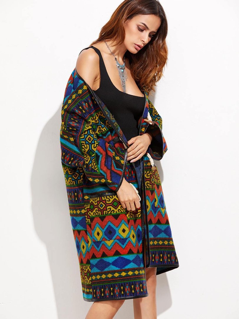 Cappotto lana etnico