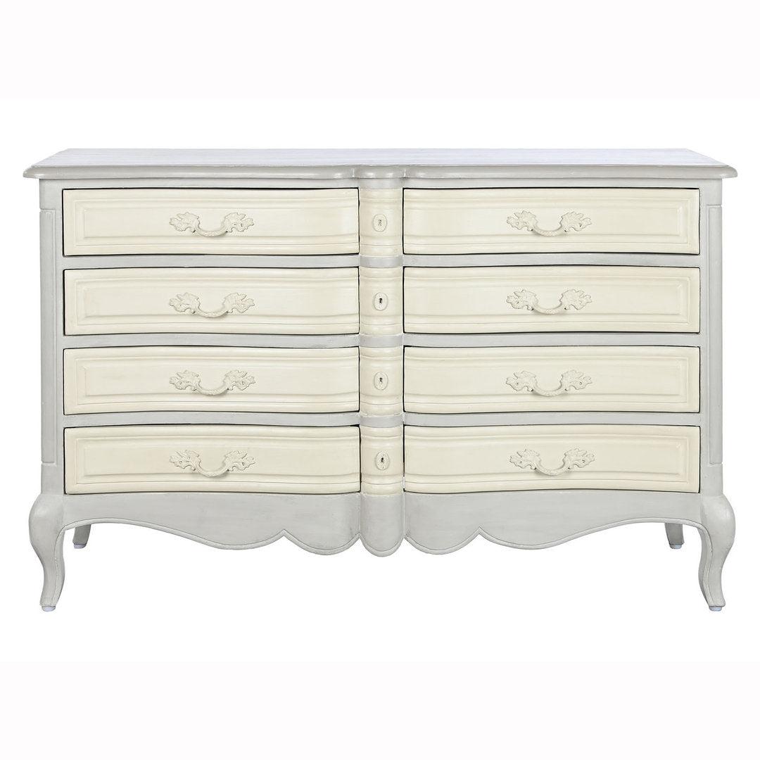 Cassettiera legno bianco crema provenzale