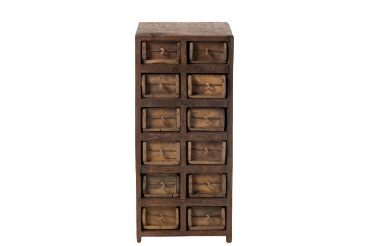 Cassettiera indiana 12 cassetti