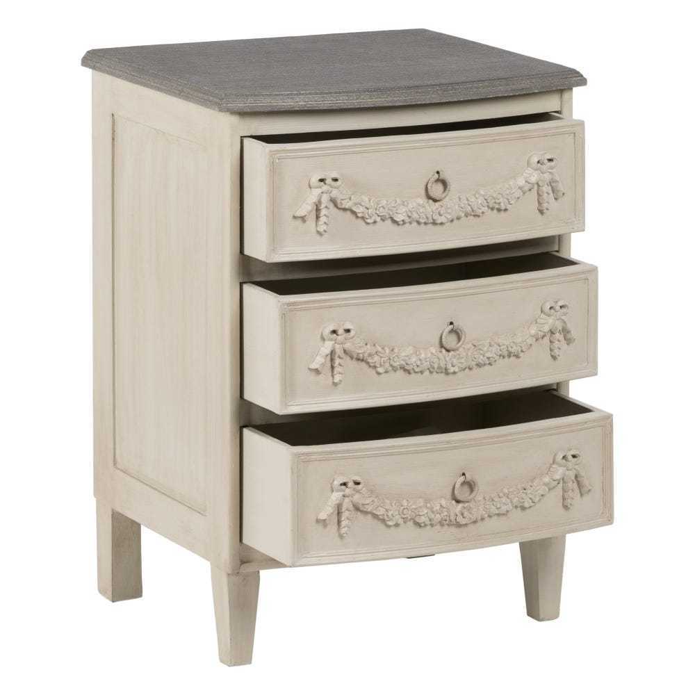 Comodino francese provenzale 3 cass