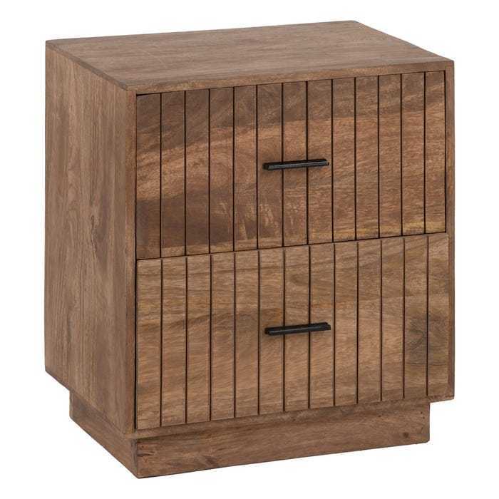 Comodino legno mango 2 cassetti