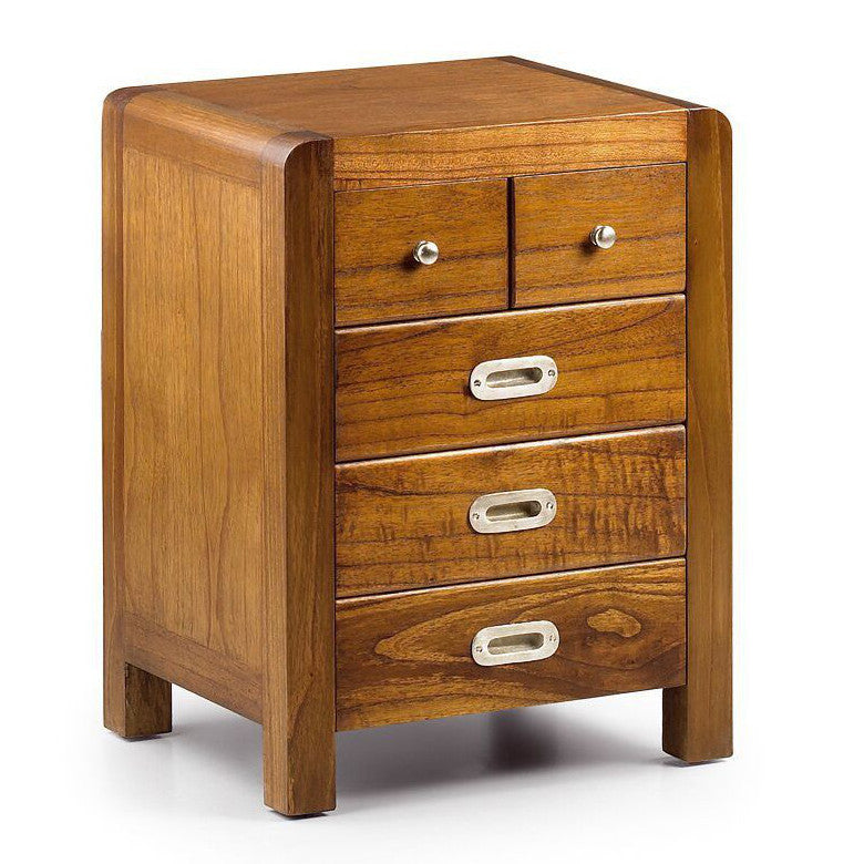 Comodino 5 cassetti coloniale classico