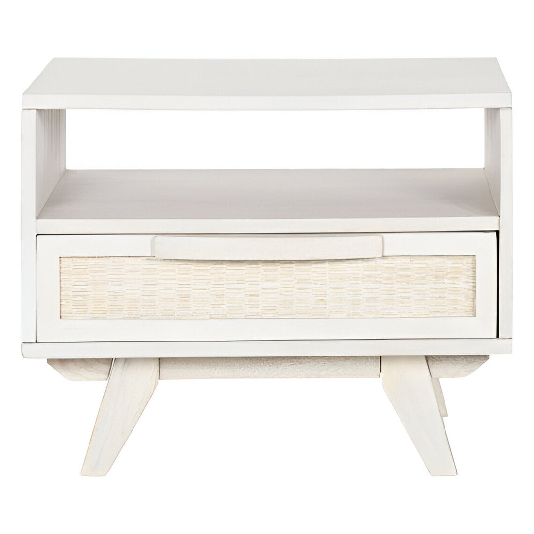 Comodino coloniale bianco