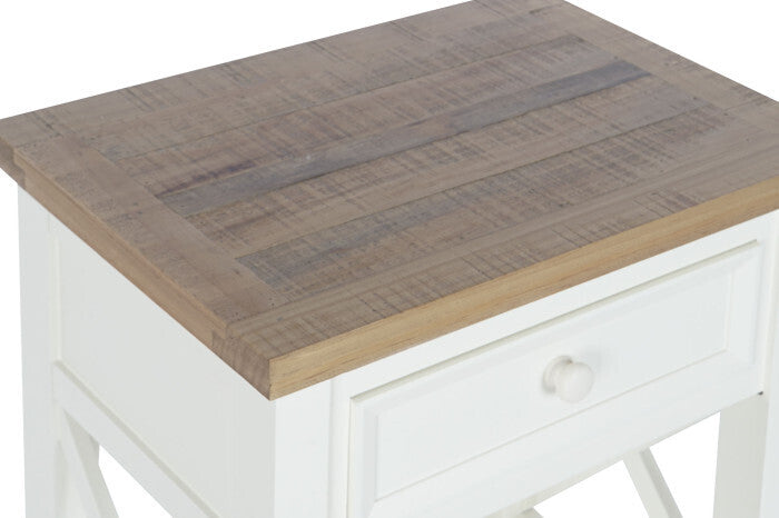 Comodino bianco shabby chic