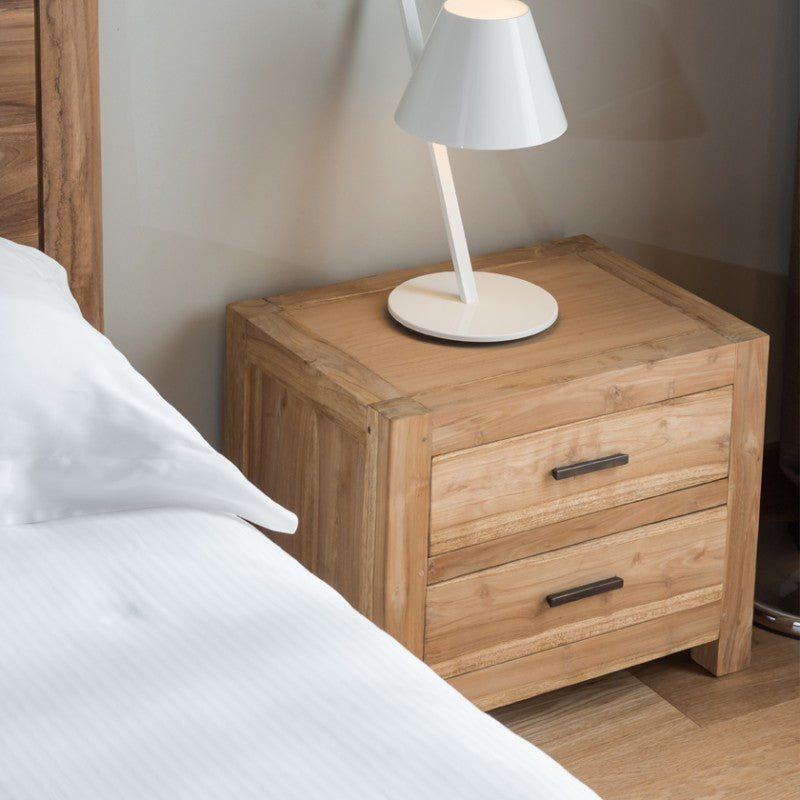 Comodino legno teak country chic