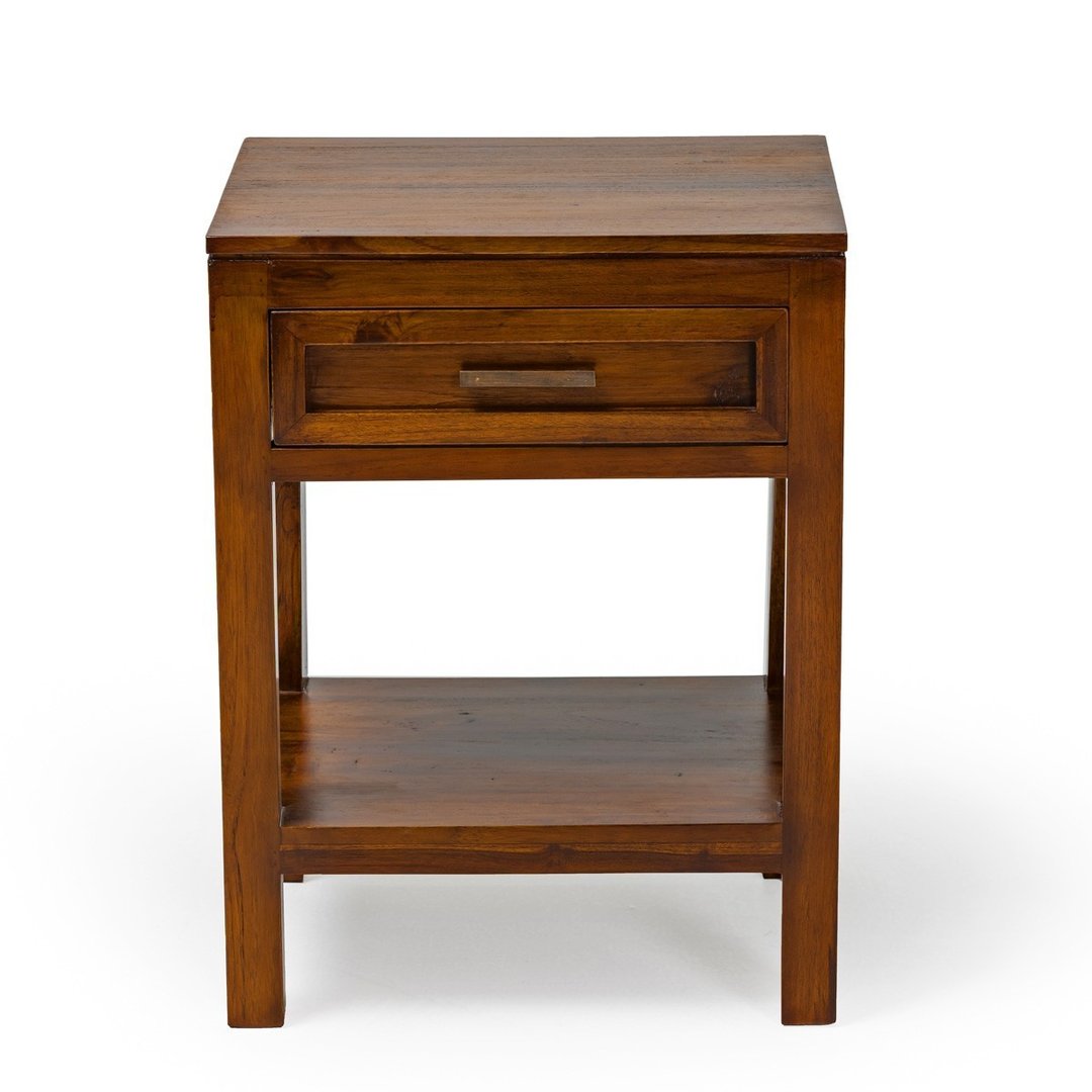 Comodino country chic legno teak