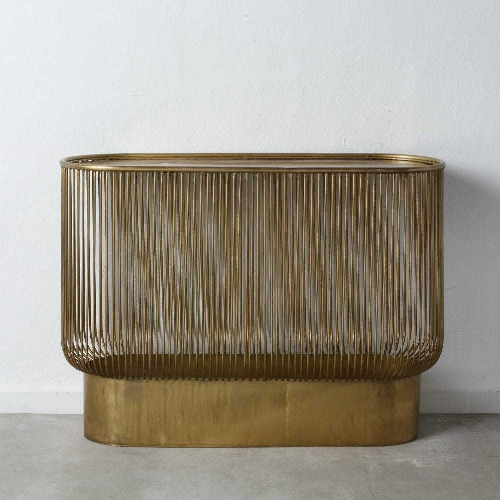 Consolle ferro e rame dorata