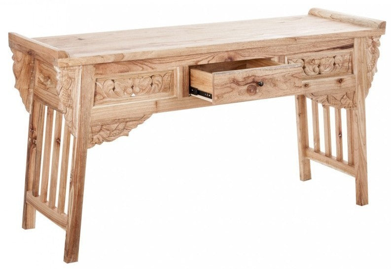 Consolle legno naturale intarsiato