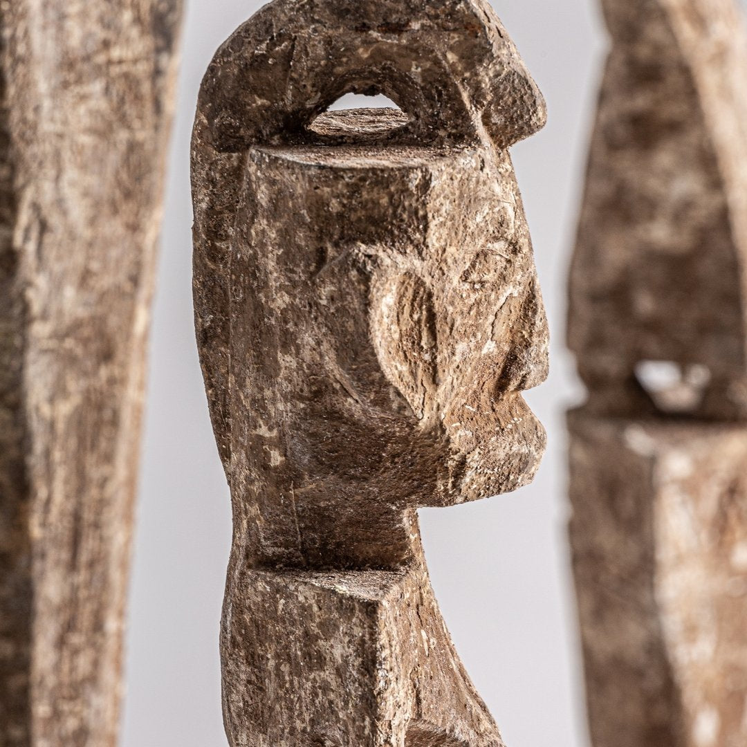 Set 3 sculture etniche legno H 120