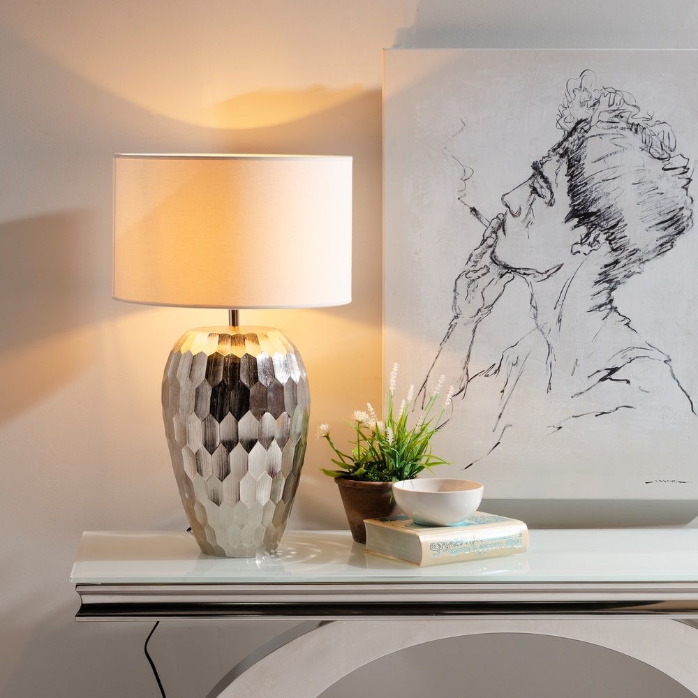 Lampada da tavolo argento