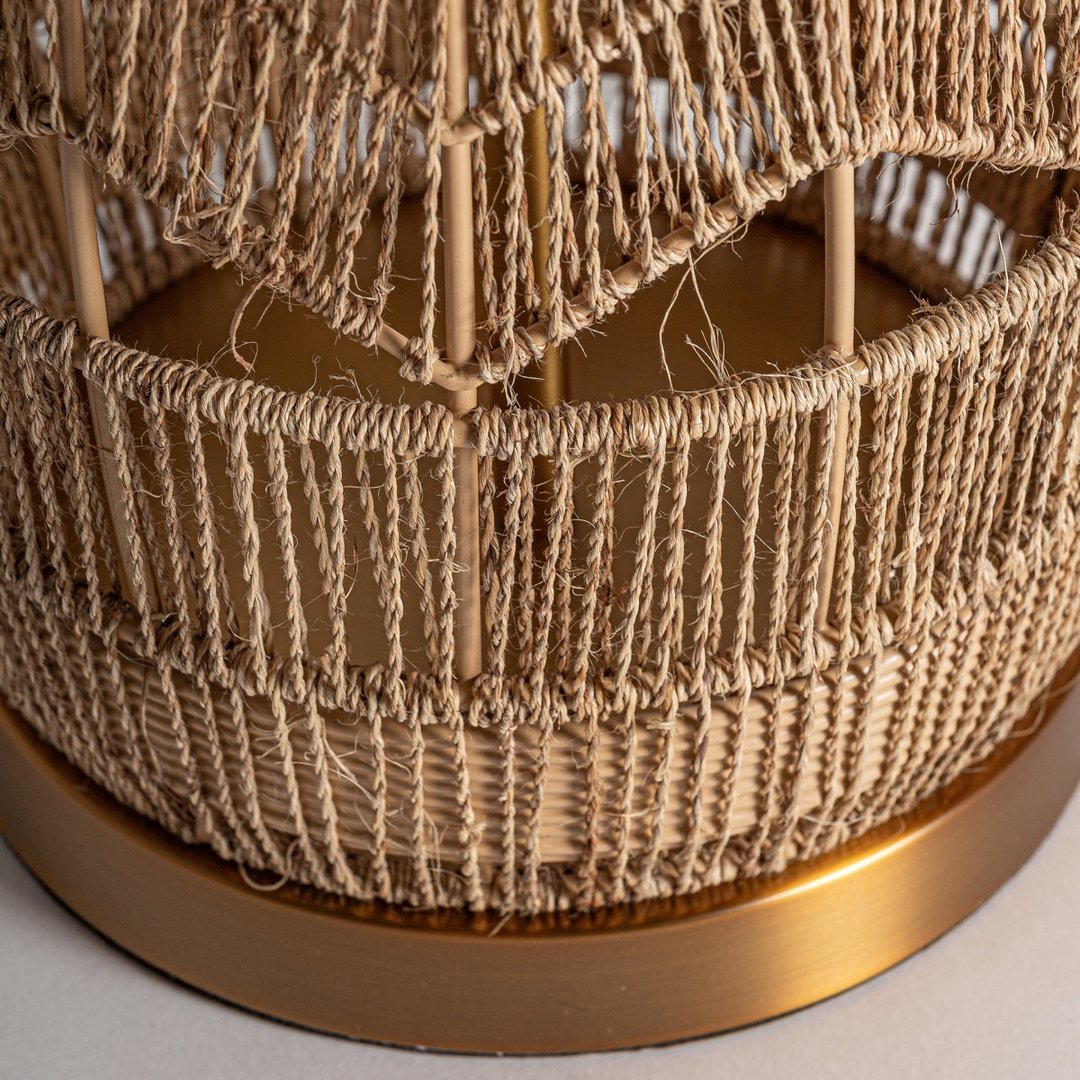 Lampada coloniale chic base corda