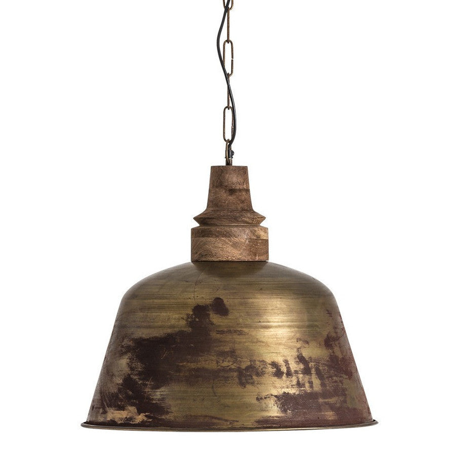 Lampadario industrial dorato