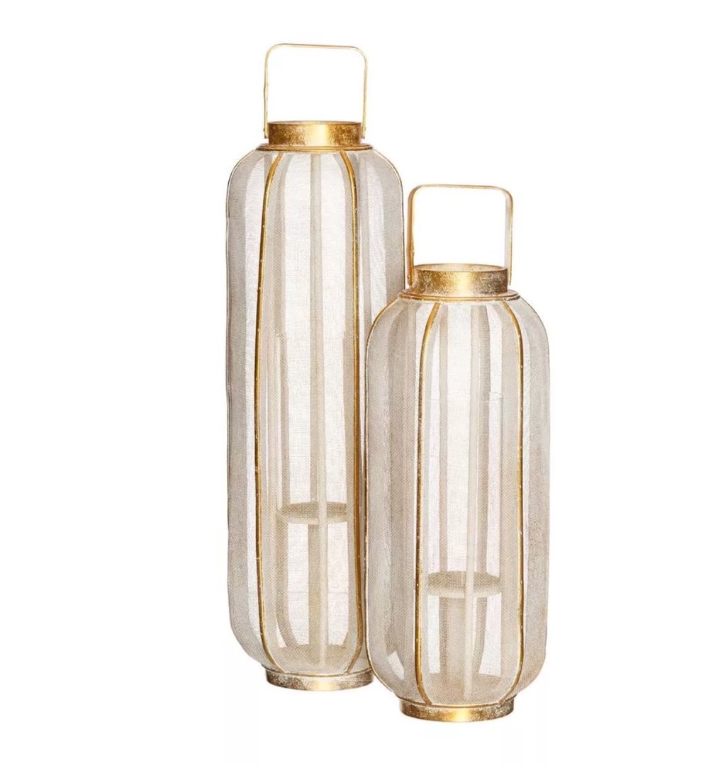 Lanterna decò chic dorata grande