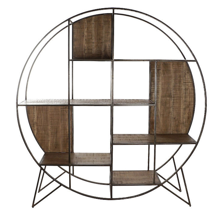 Libreria rotonda vintage legno