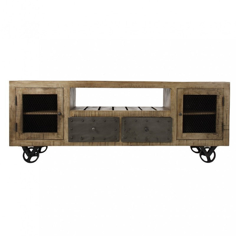 Mobile tv in legno e ferro