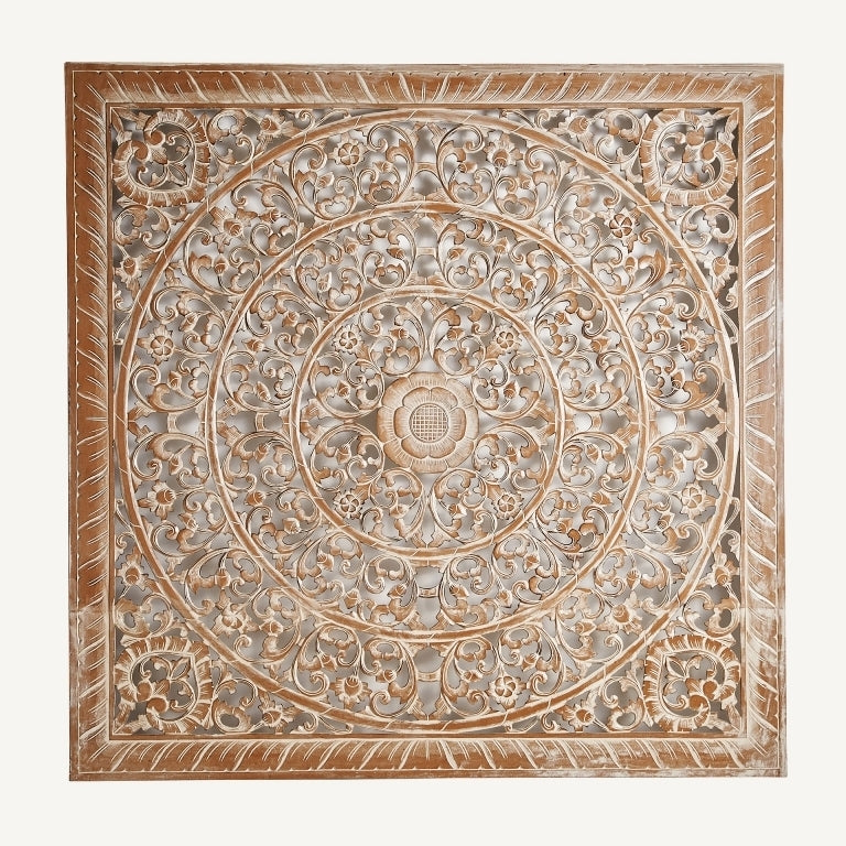 Murale testata orientale legno decapato