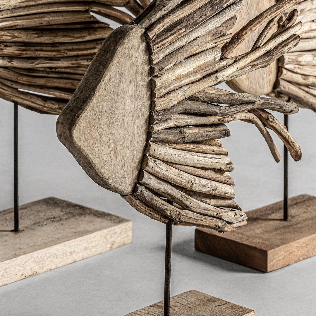Scultura set 3 pesci legno