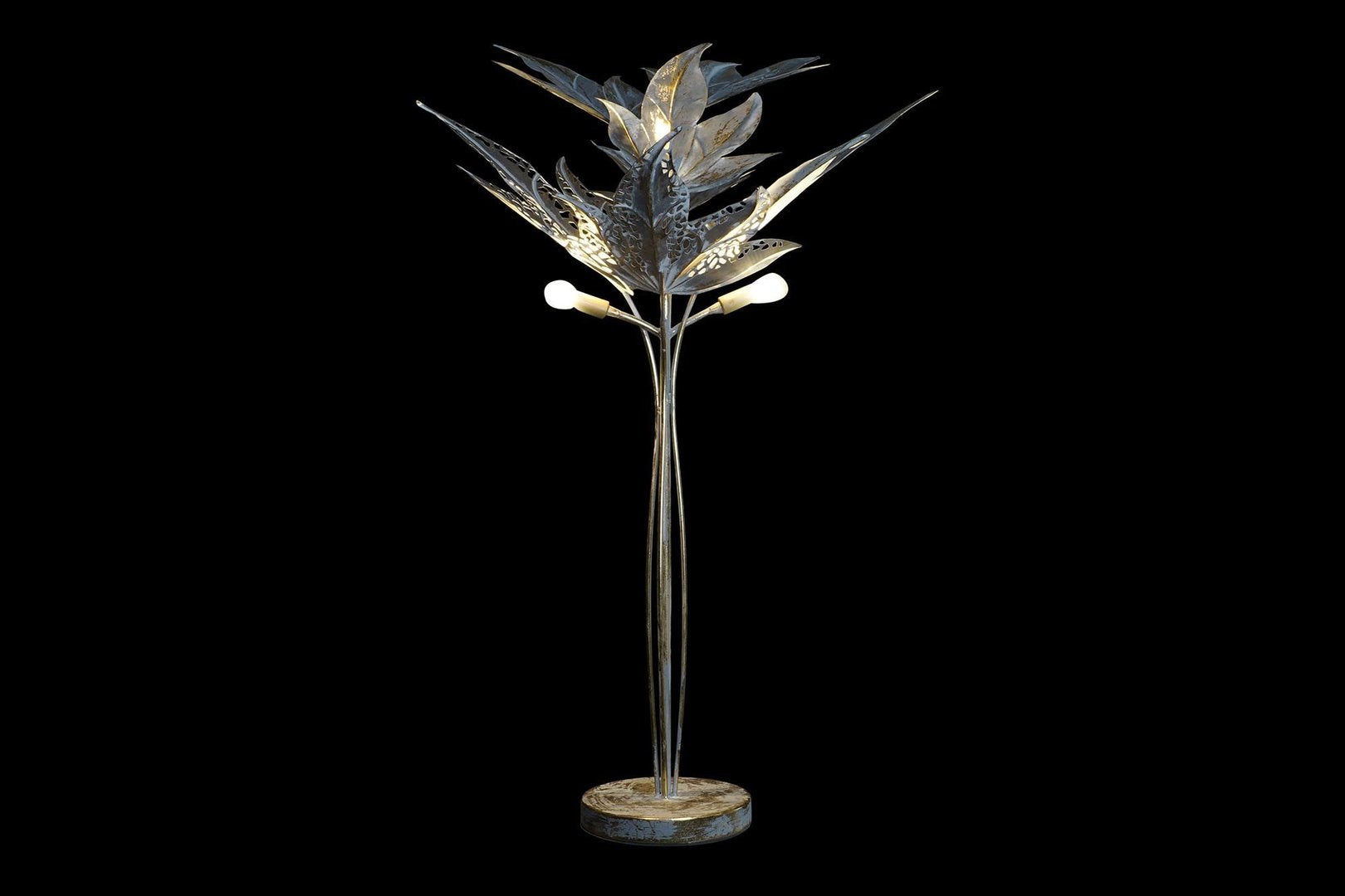 Piantana foglie metallo anticata