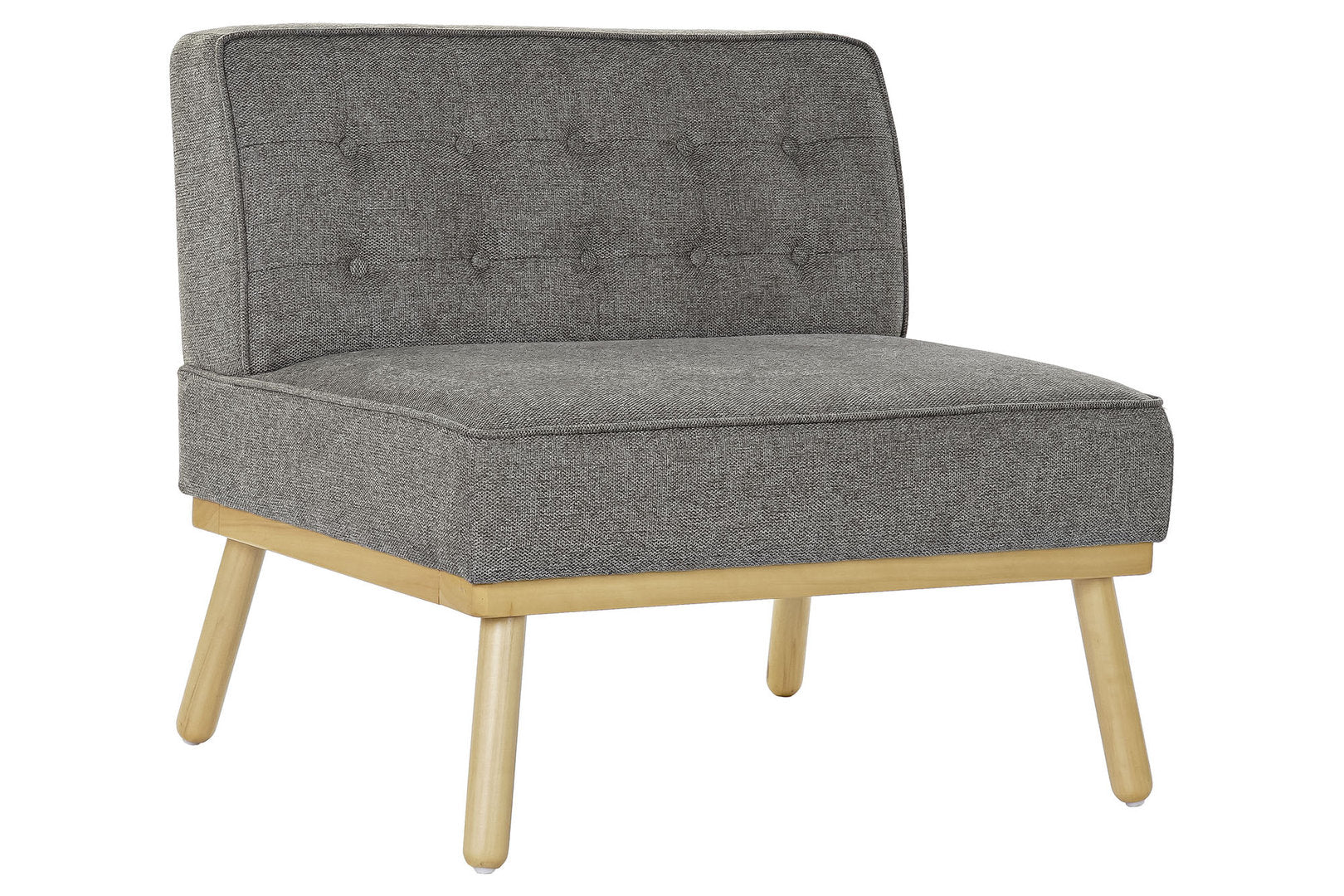 Poltrona vintage grigia capitonné