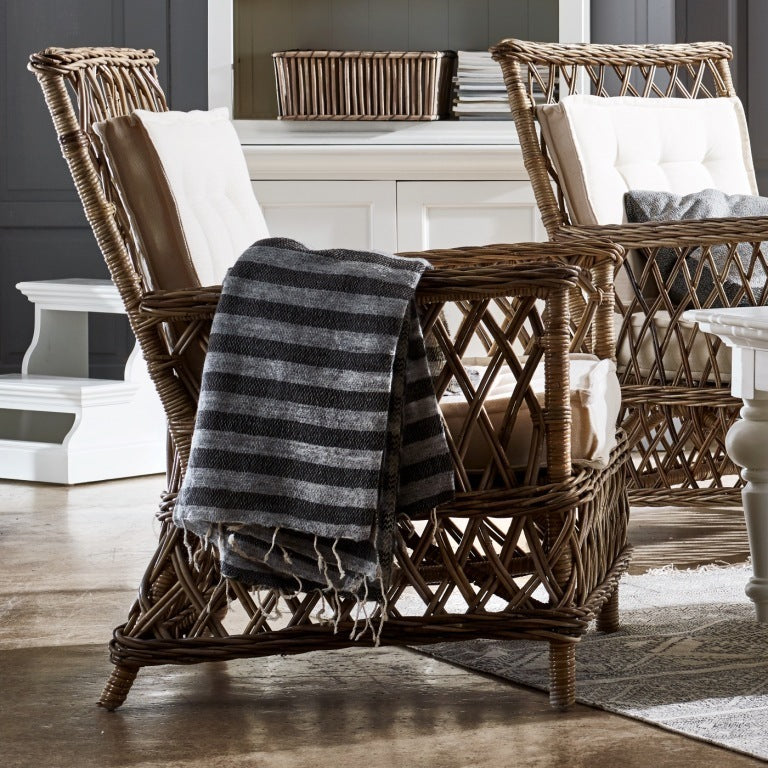 Poltrona in rattan 2 cuscini