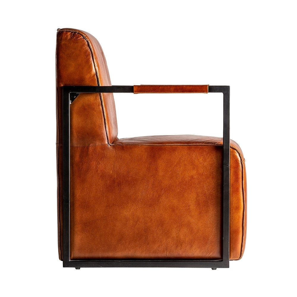 Poltrona vintage ferro e pelle