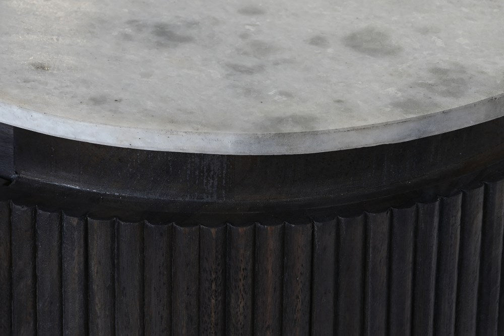 Porta tv vintage nero con marmo