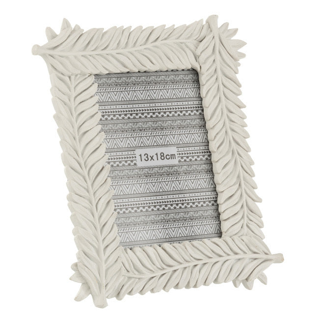 Cornice portafoto piume bianca