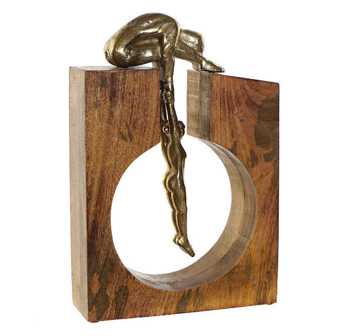 Scultura atleti legno e alluminio