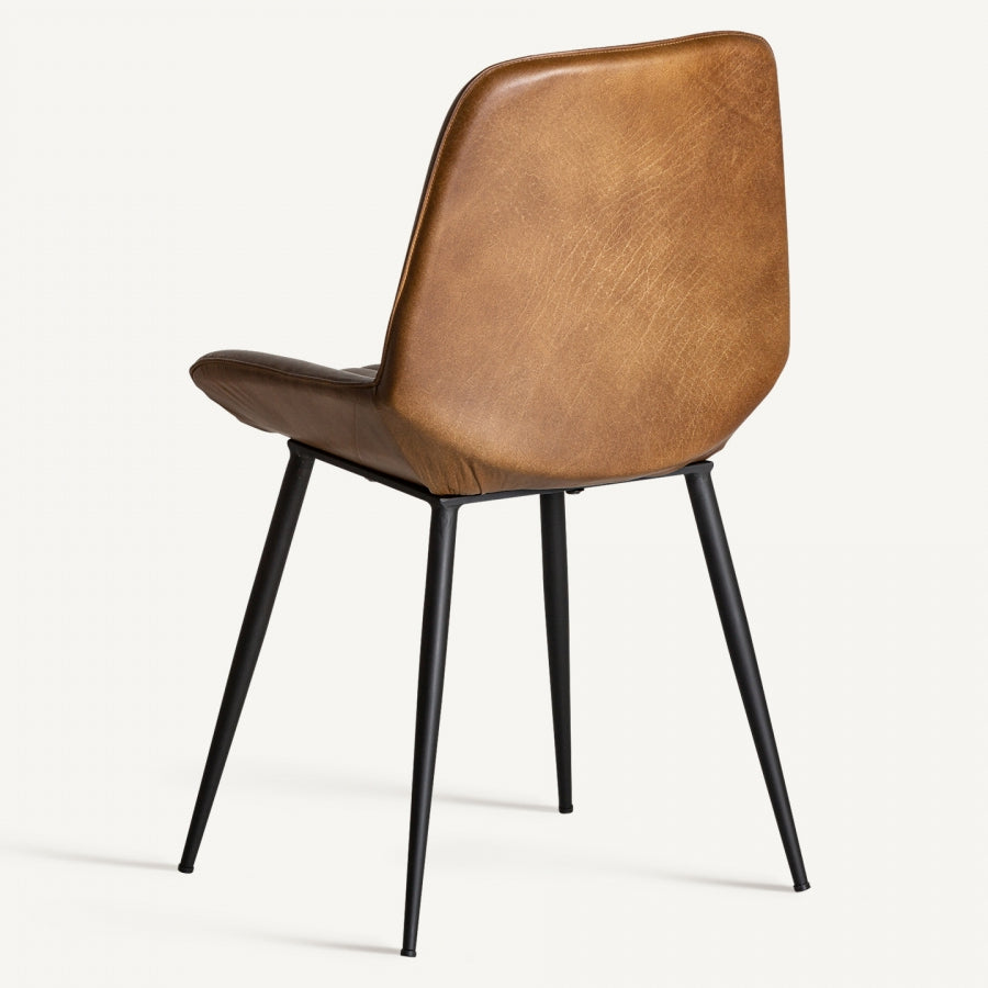 Sedia vintage pelle color cammello