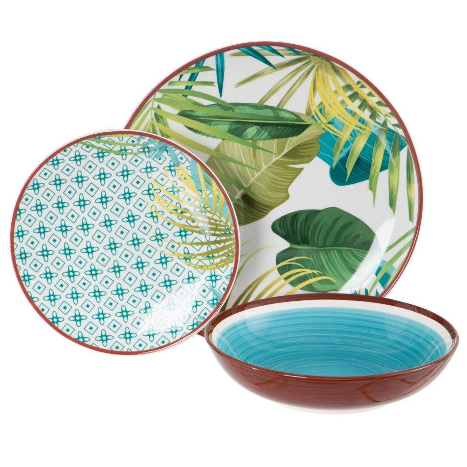 Set 18pz servizio piatti jungle